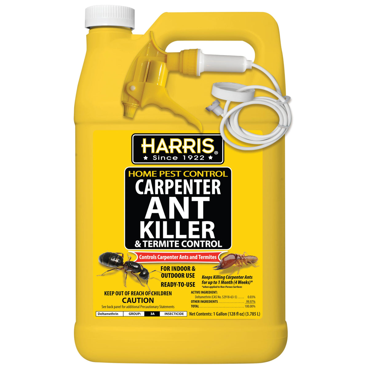 HARRIS botella frontal 128 oz mostrando capacidad y aplicador