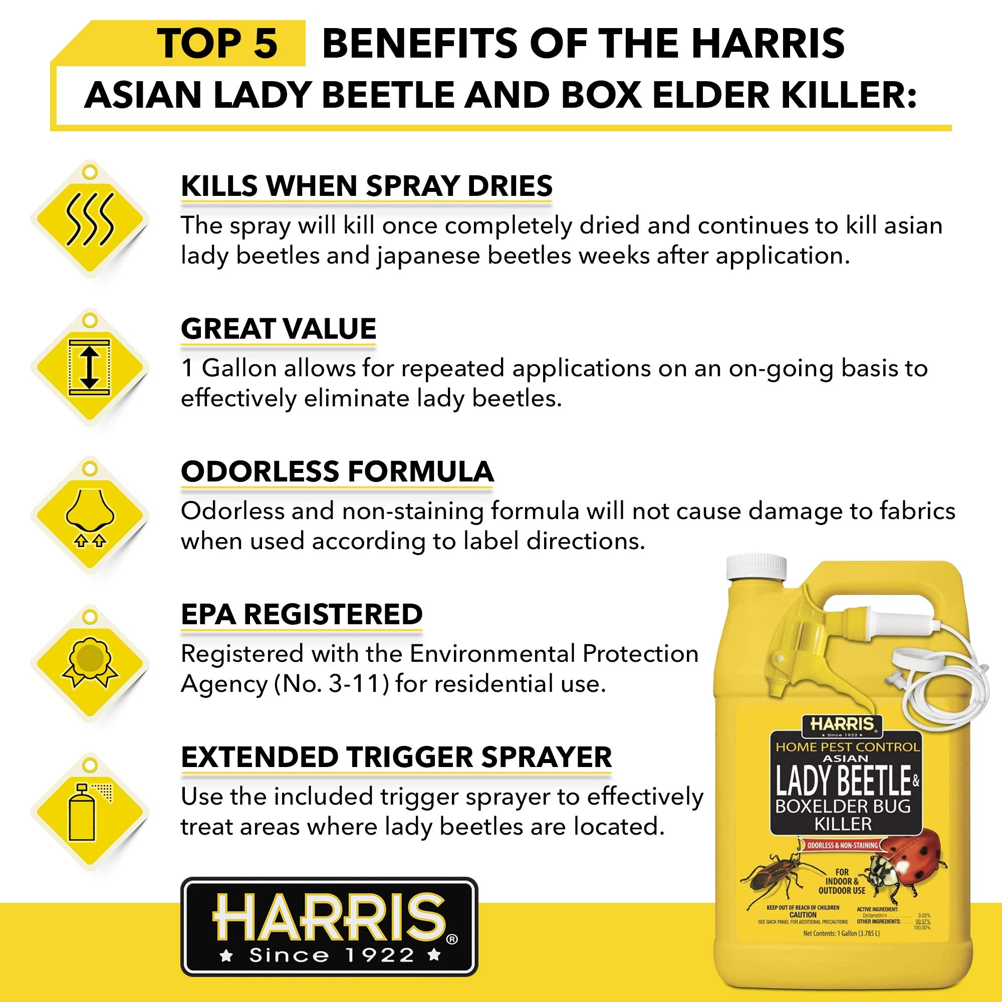 HARRIS pulverizador extendido en mano aplicando a rendijas, alcance y precisión