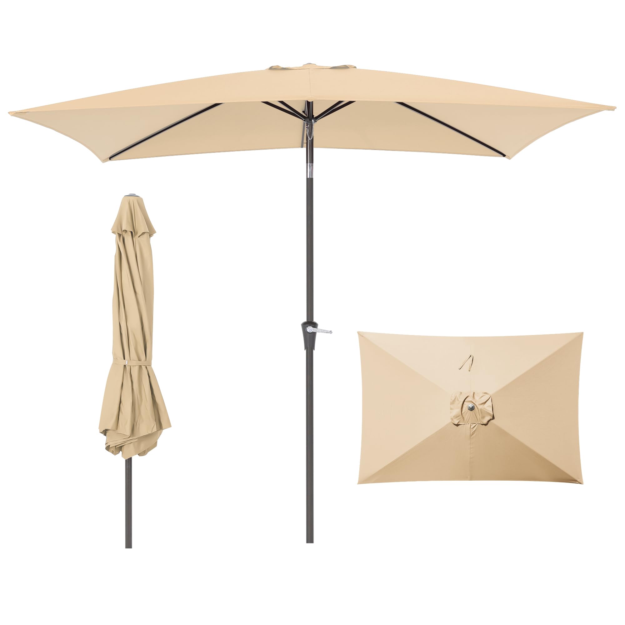 HASLE OUTFITTERS vista frontal de la sombrilla mostrando amplia sombra