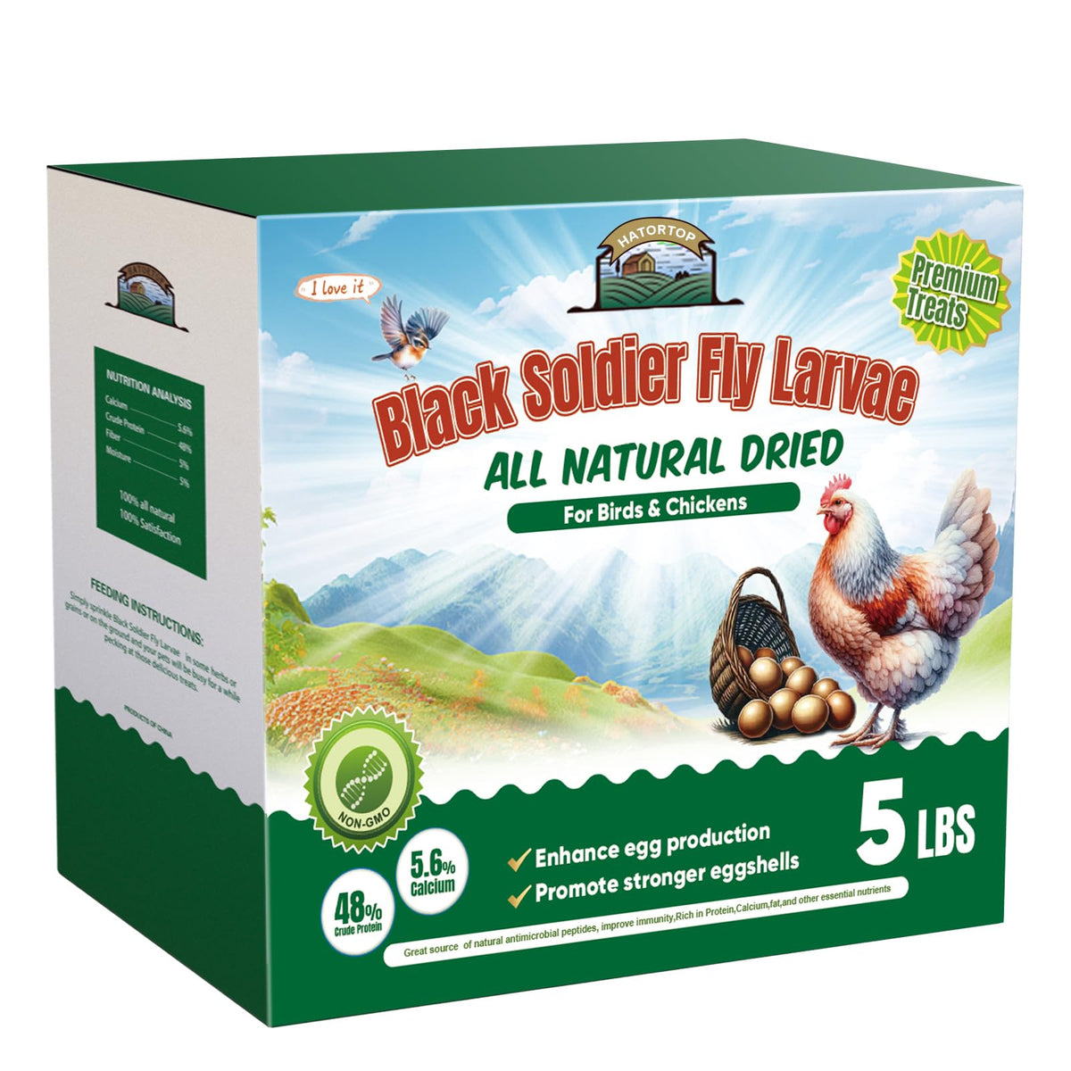 HATORTOP frente del empaque 5 lb mostrando conveniencia y frescura
