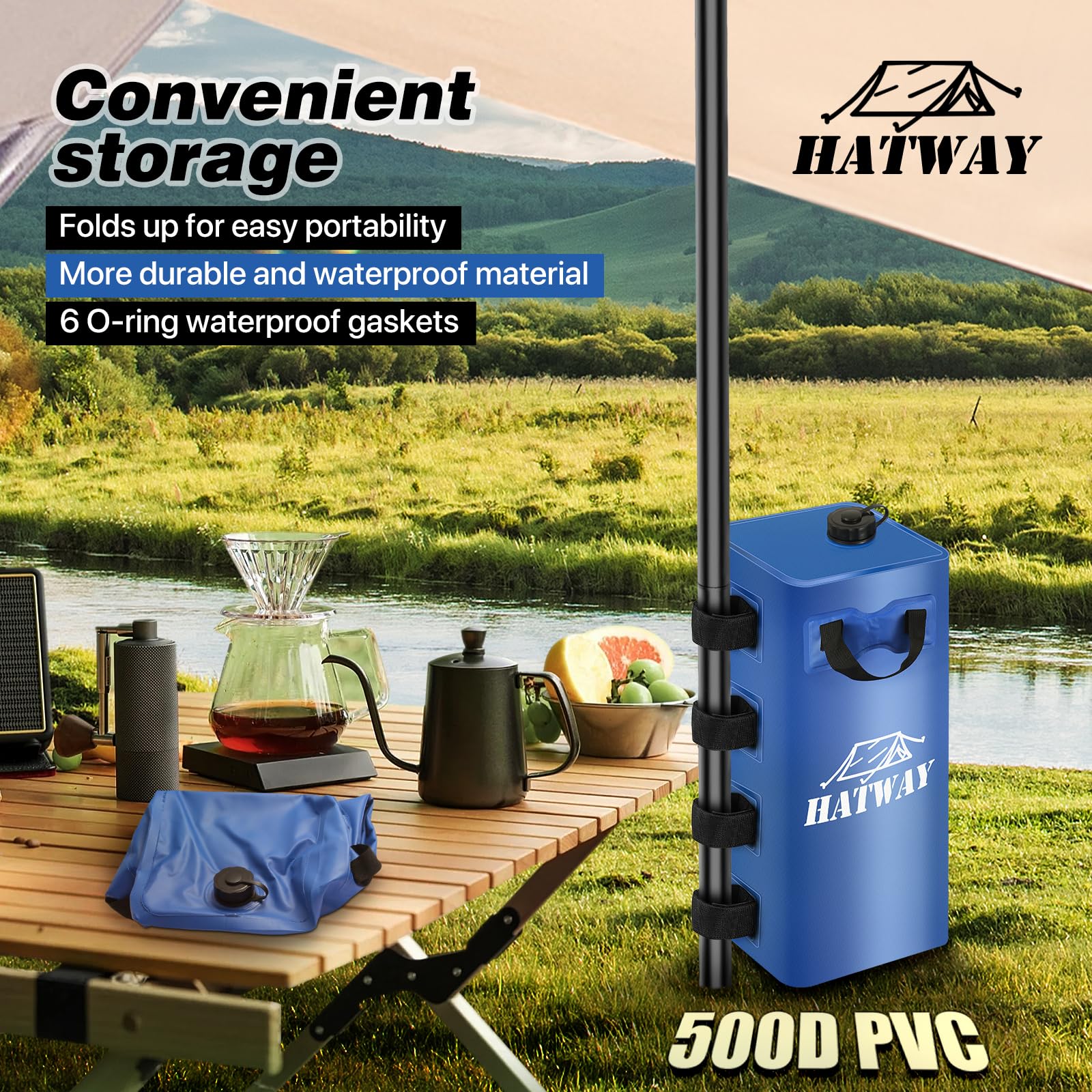 Hatway detalle del PVC 500D reforzado que aporta durabilidad