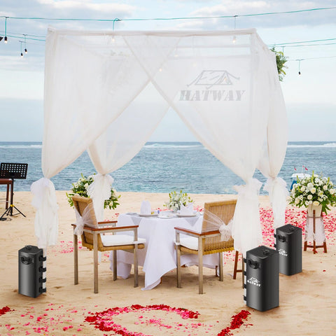 Hatway set anclando un toldo en la playa evitando desplazamiento