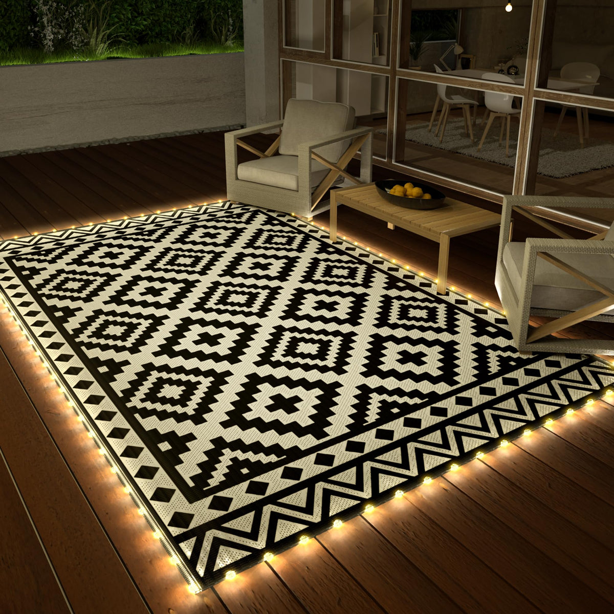 HAUSHOF alfombra frontal con tira LED para iluminación ambiental