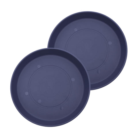 The HC Companies plato Prima frontal mostrando forma redonda y color twilight blue, protección de superficies