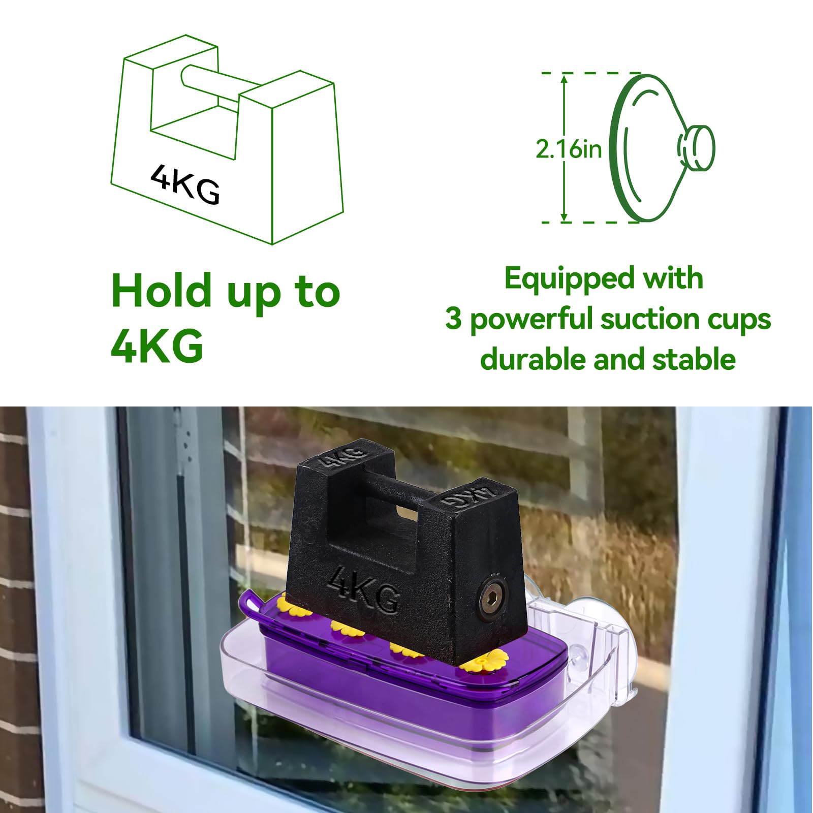 HCGADON vista superior con cuatro puertos florales para varios colibríes