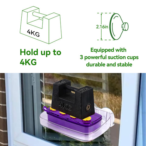 HCGADON vista superior con cuatro puertos florales para varios colibríes
