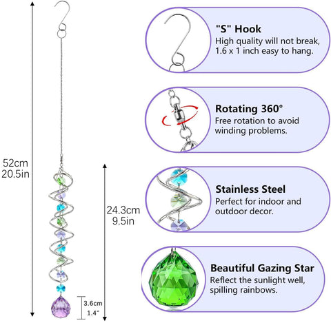 H&D HYALINE & DORA giro del suncatcher en viento creando reflejos