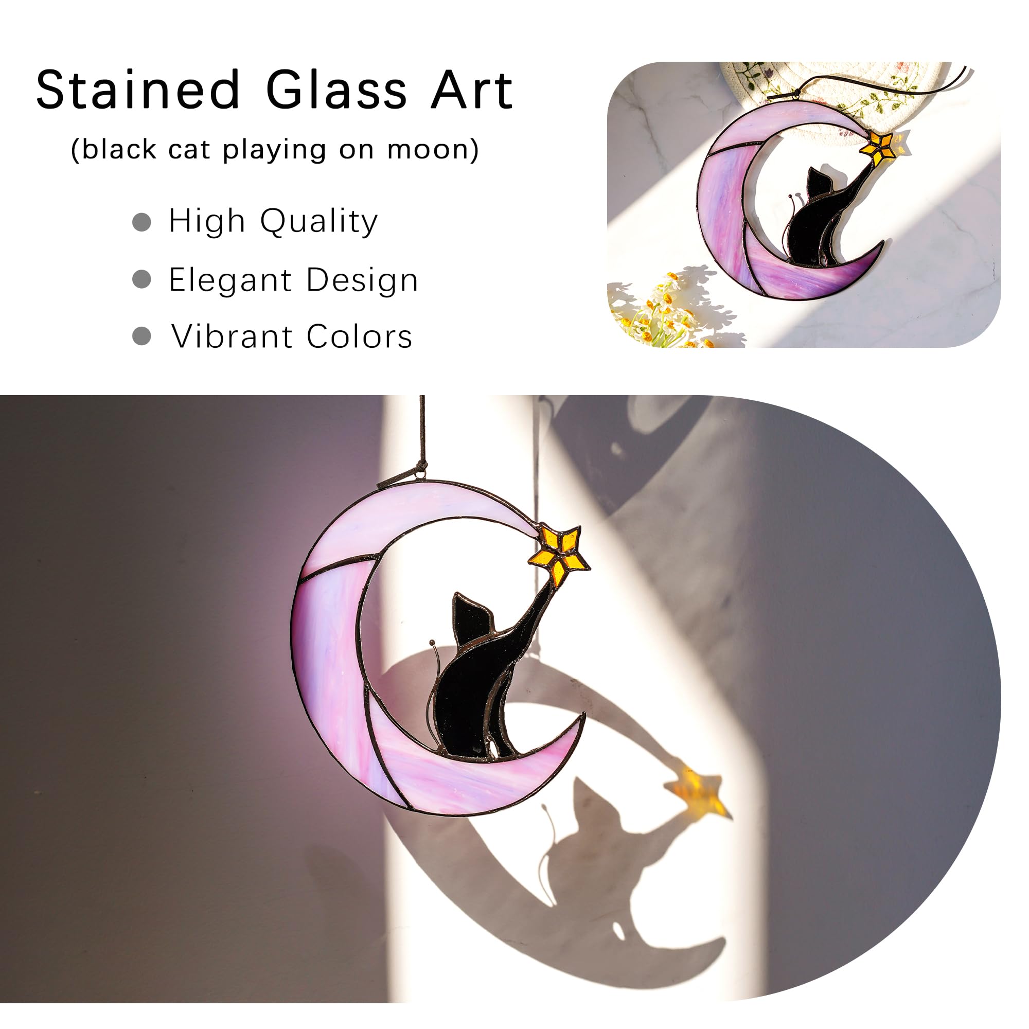 HDCRYSTALGIFTS colgado en ventana con luz, crea reflejos decorativos brillantes