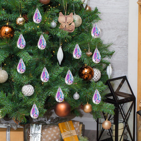 HDCRYSTALGIFTS prismas en árbol de Navidad, añaden brillo festivo