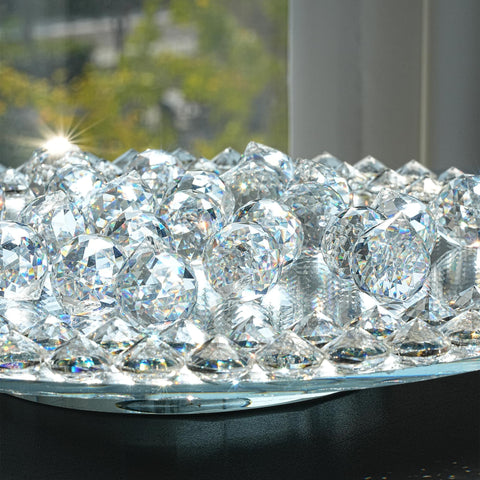 HDCRYSTALGIFTS comparación en mano para apreciar tamaño 20 mm