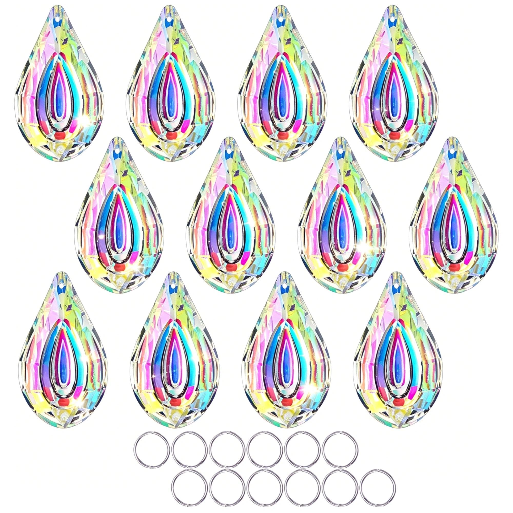 HDCRYSTALGIFTS prisma frontal forma albaricoque, aporta destellos decorativos