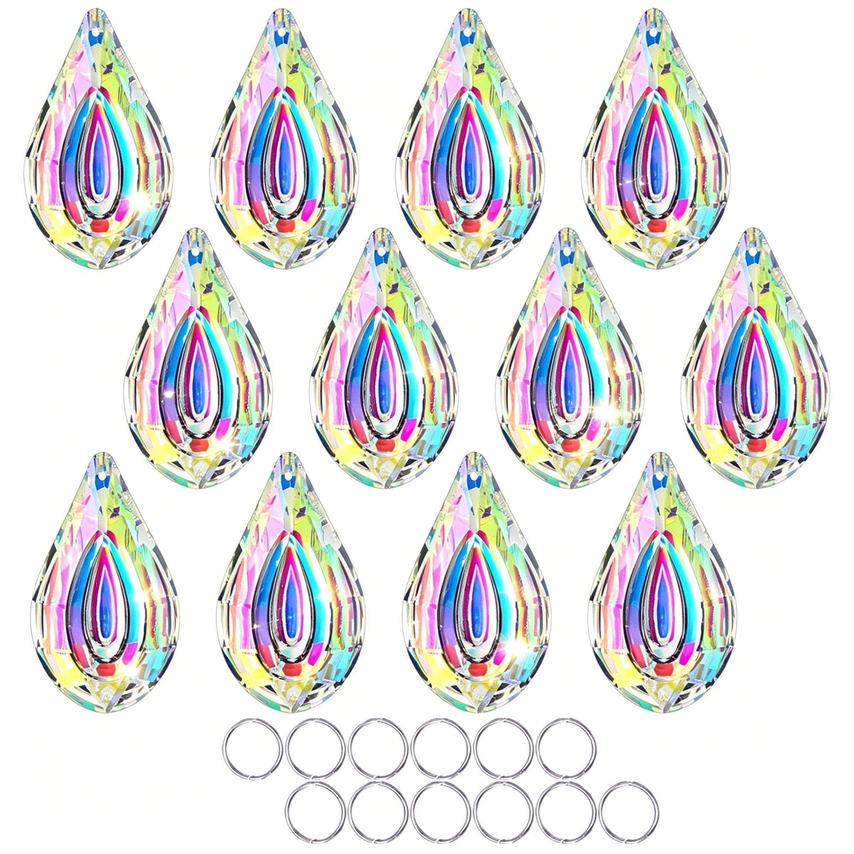 HDCRYSTALGIFTS prisma frontal forma albaricoque, aporta destellos decorativos