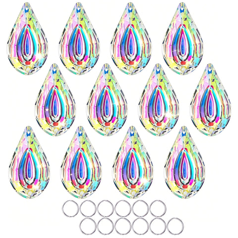 HDCRYSTALGIFTS prisma frontal forma albaricoque, aporta destellos decorativos