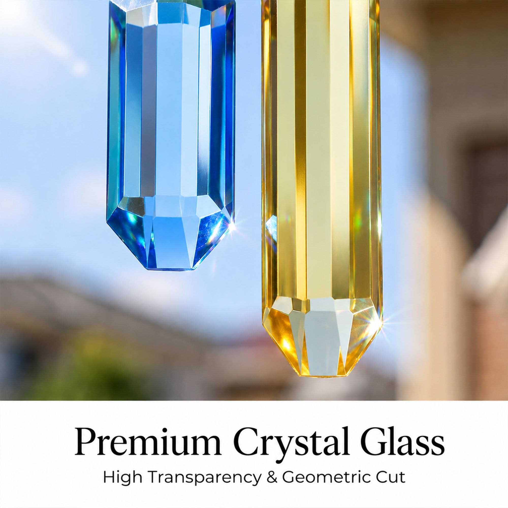 HDCRYSTALGIFTS prismas colgados en ventana proyectando arcoíris decorativos
