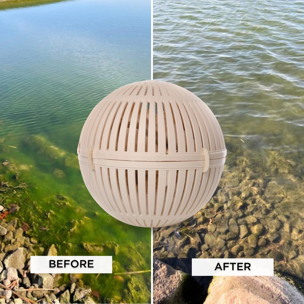 Healthy Ponds esfera biodegradable primer plano, muestra liberación continua
