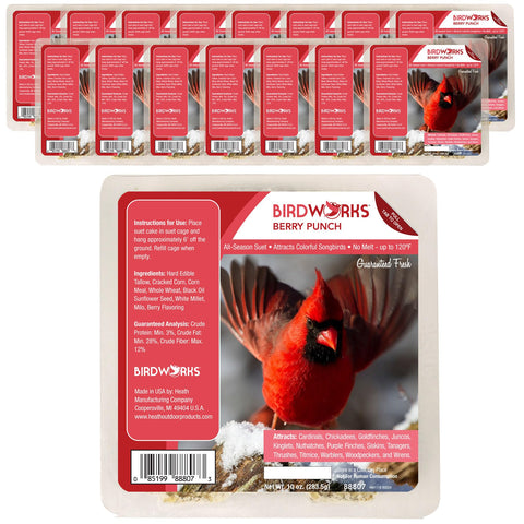 Heath Outdoor Products empaquetado frontal del suet cake que muestra frescura y conveniencia