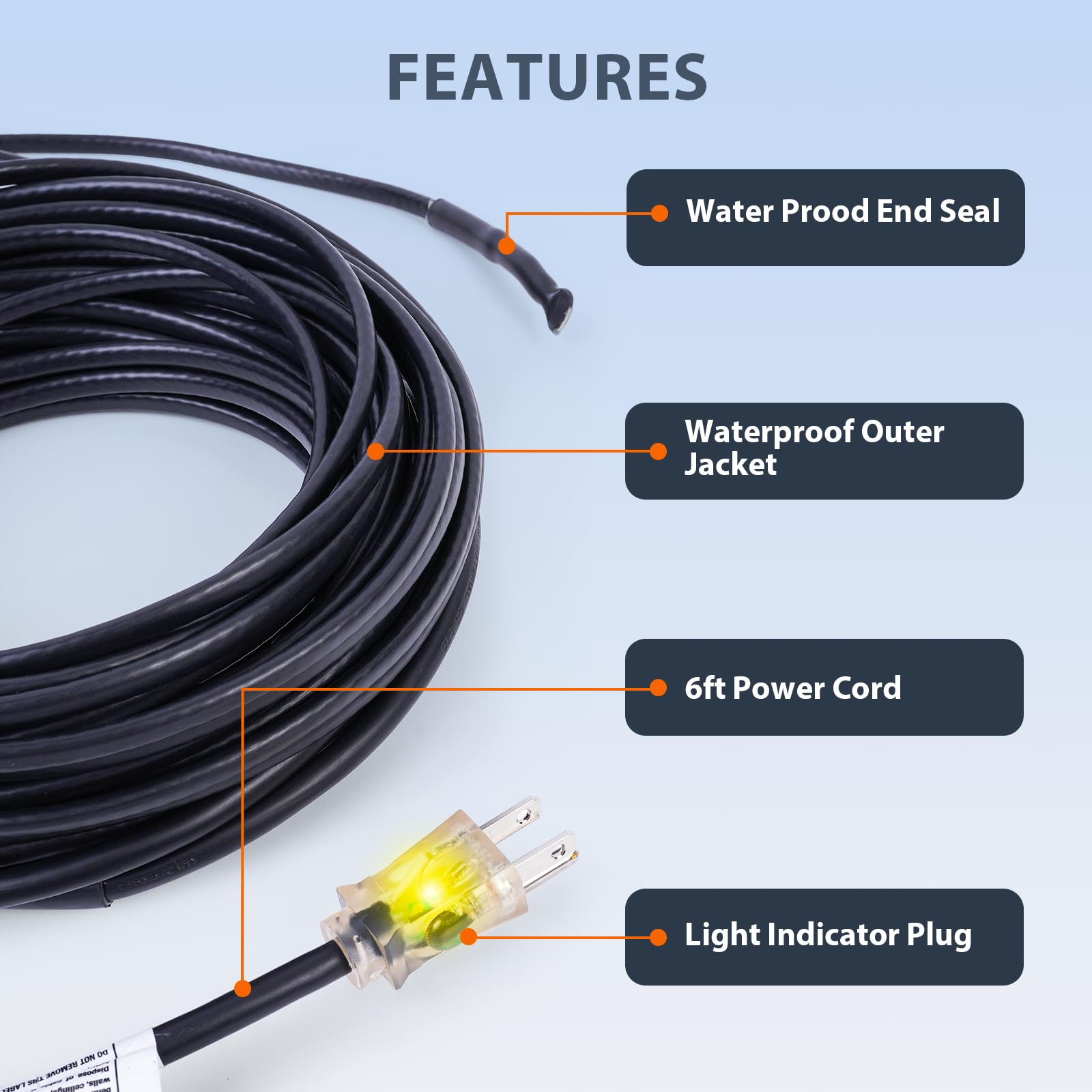 HEATIT etiqueta con certificaciones ETL CSA UL, garantía de seguridad