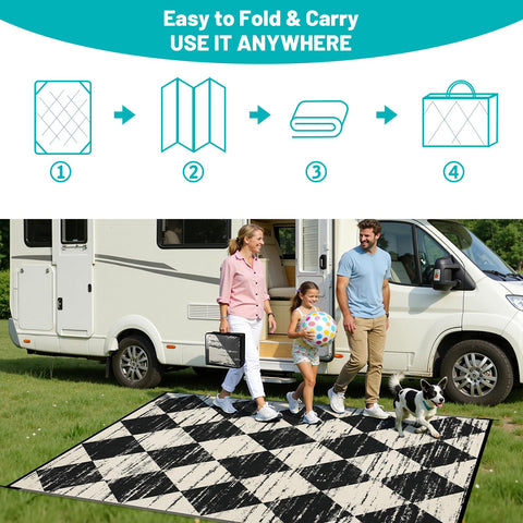 HEBE alfombra junto a objetos para comparar tamaño 5'x8'