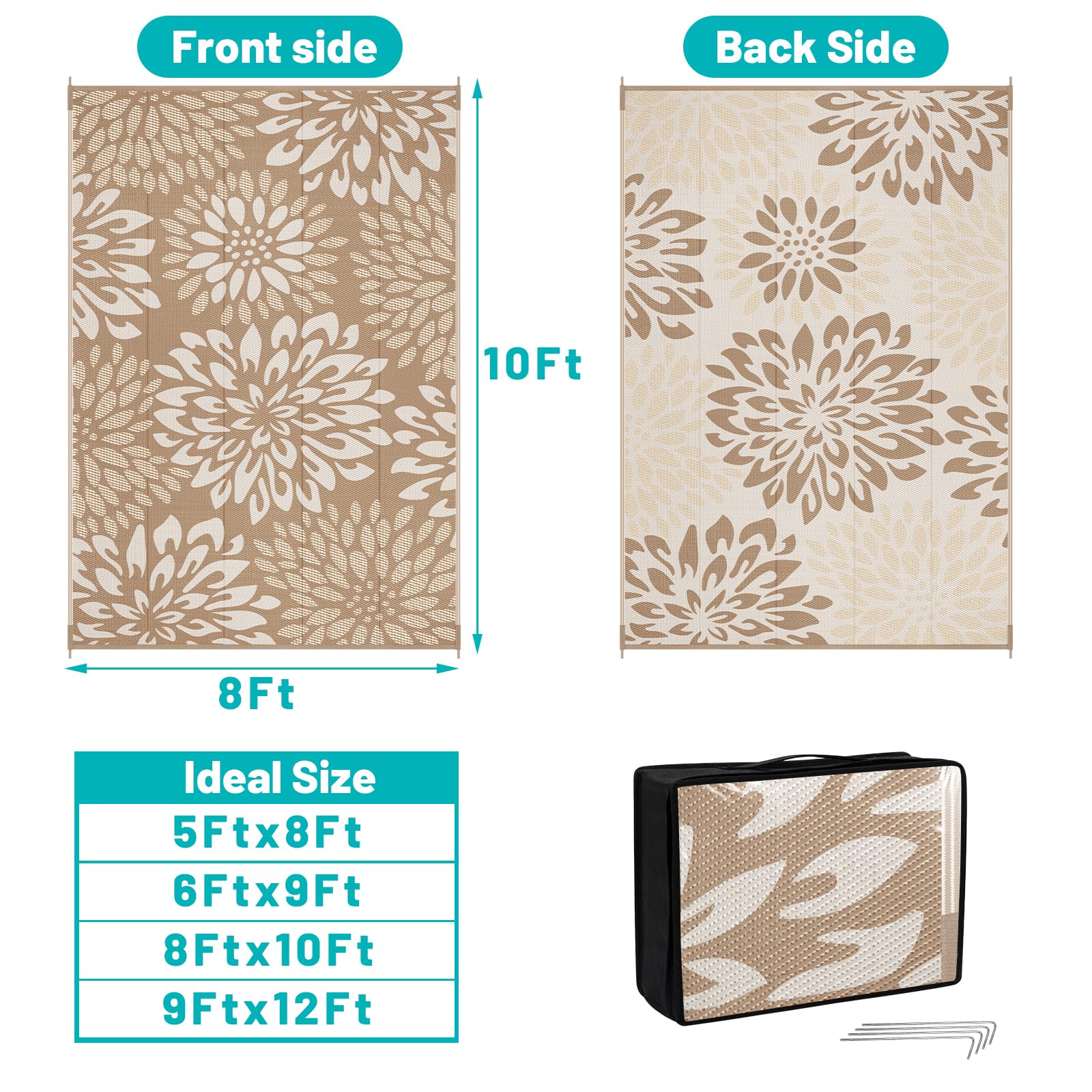 HEBE lado reversible con segundo patrón floral para variar estilo
