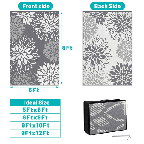 HEBE alfombra lado B reversible con patrón floral para variar estilo