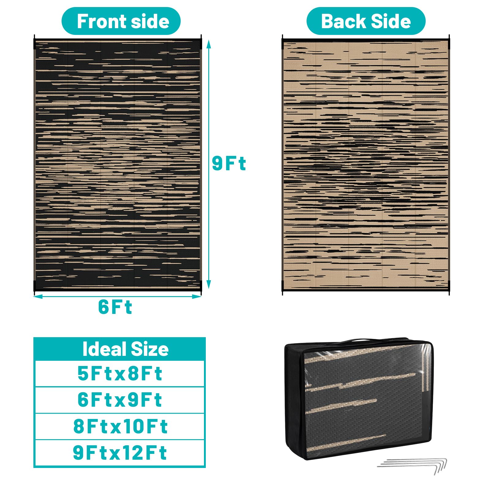 HEBE alfombra reversible muestra dos caras para cambiar estilo