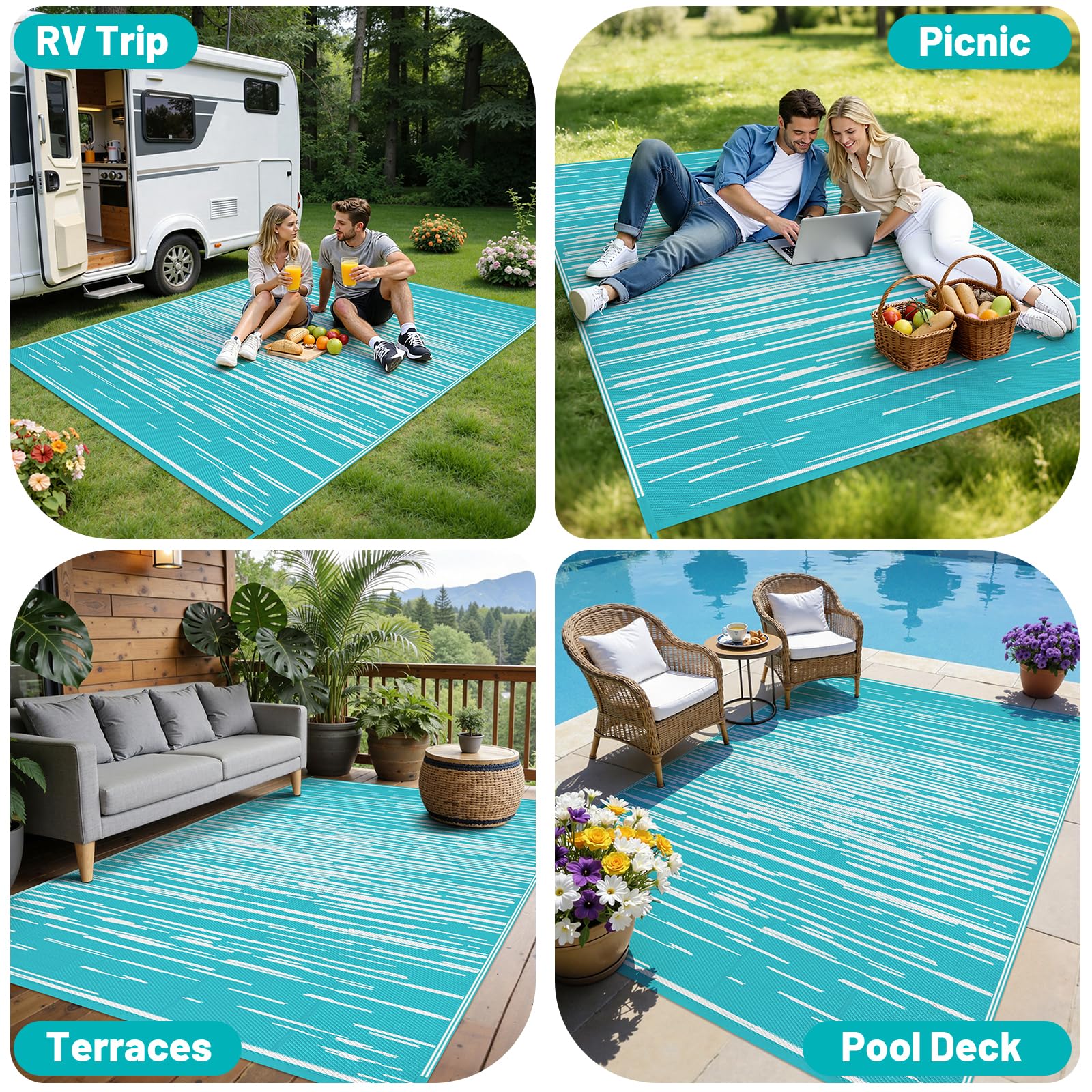 HEBE alfombra 6x9 en comparación con muebles para escala clara