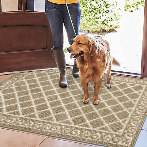 HEBE felpudo en ambiente familiar absorbiendo barro de zapatos, ideal para tráfico