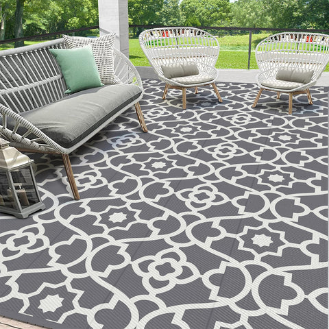 HEBE alfombra frontal 8x10 vista completa, durable para patio