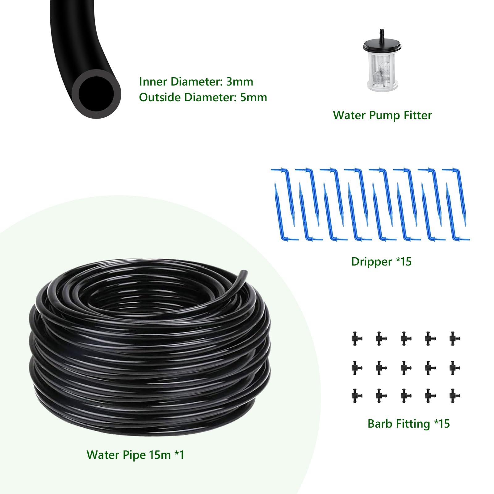 HEKIWAY detalle de la tubería flexible de 49 ft, resistente y fácil de moldear