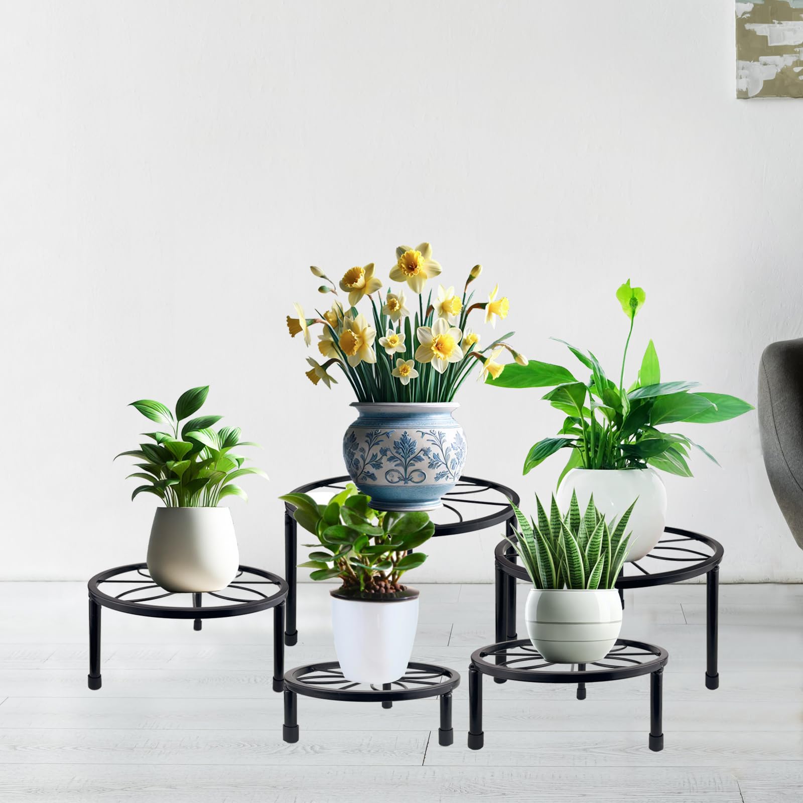 HENABLE soporte en uso interior elevando una maceta y mejorando la decoración