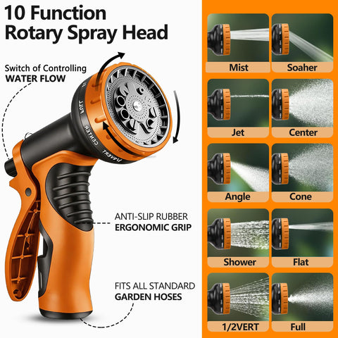 HENCUK usando la manguera para lavado de coche, flujo potente y uniforme