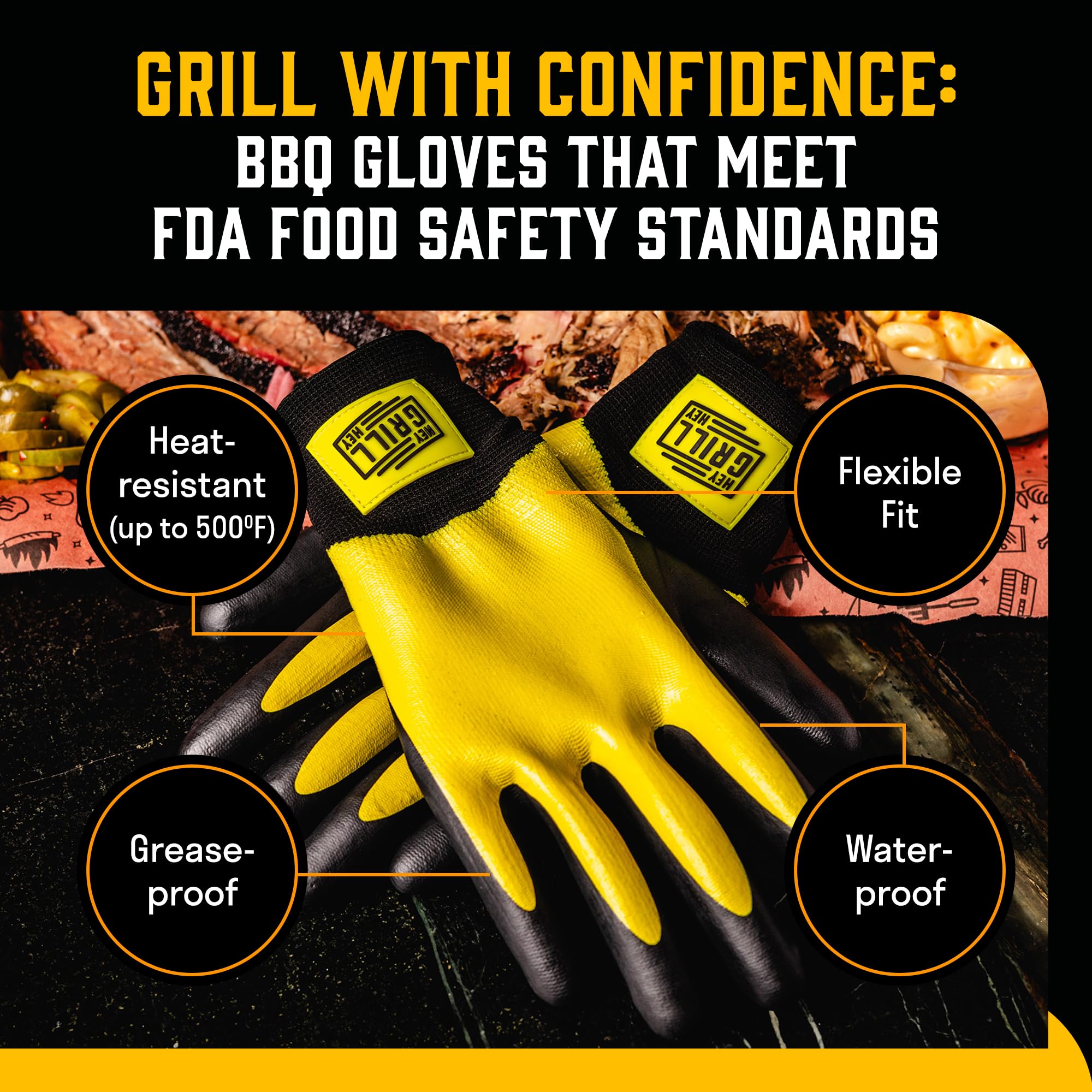 Hey Grill Hey guantes comparados con mano para ver talla XXL