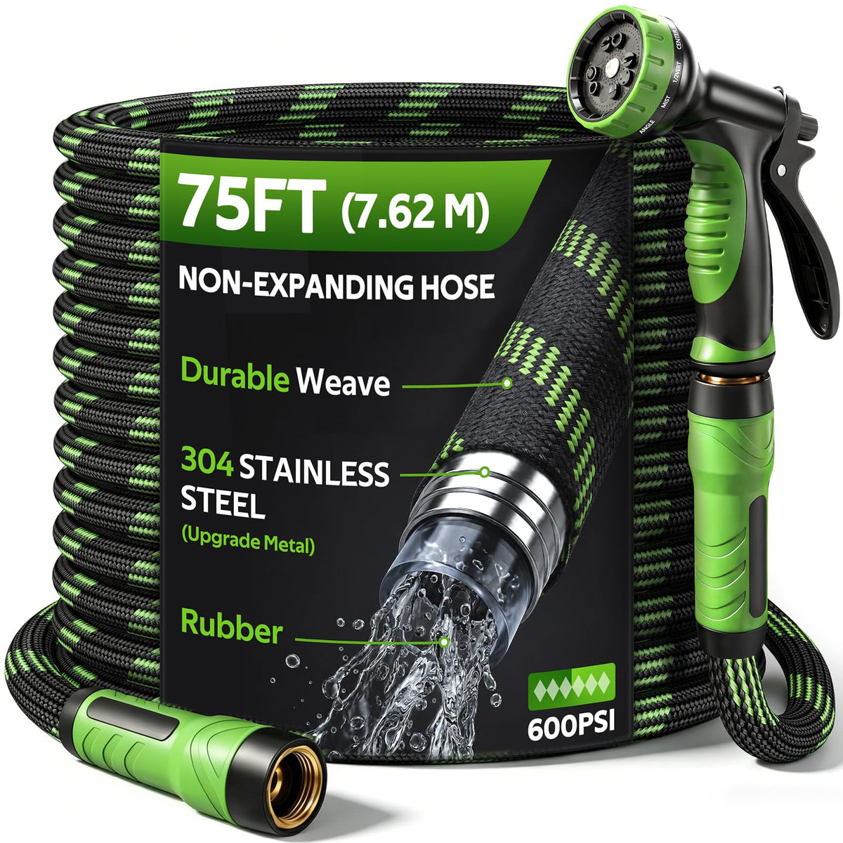 HEYRSUN manguera 75 ft frontal empaque muestra resistencia