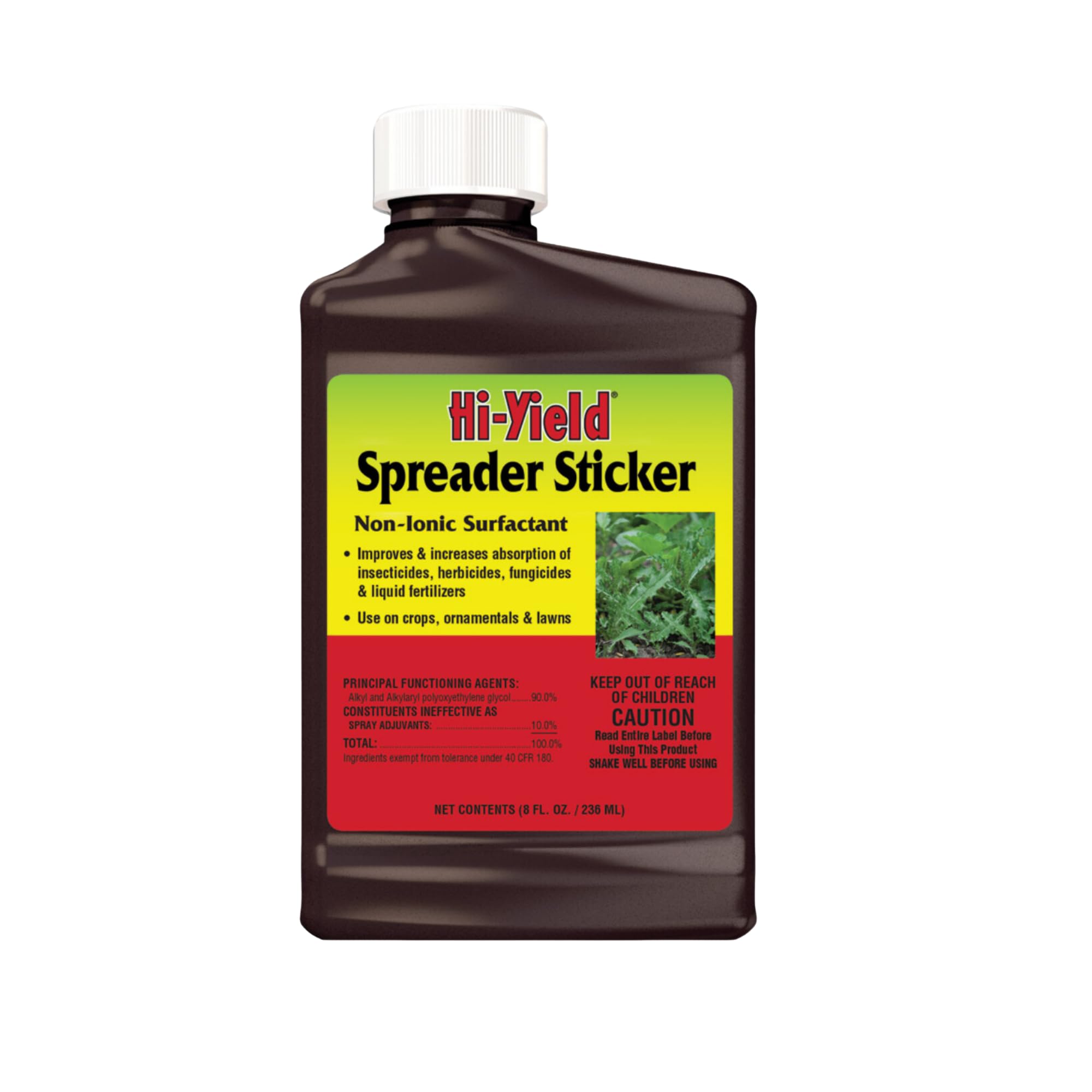 Hi-Yield frente del envase mostrando el formato de 8 oz y uso fácil