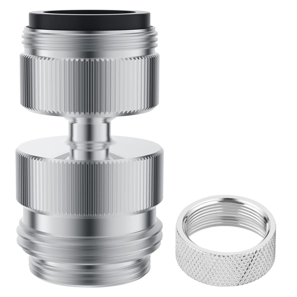 Hibbent adaptador frontal cromado mostrando acabado brillante y compatibilidad