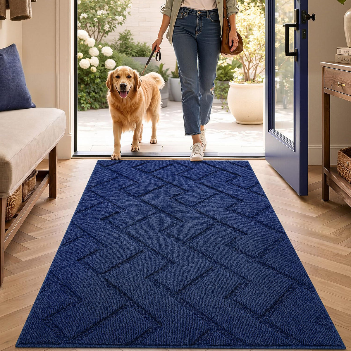 hicorfe felpudo frontal navy blue vista completa y protección de entrada