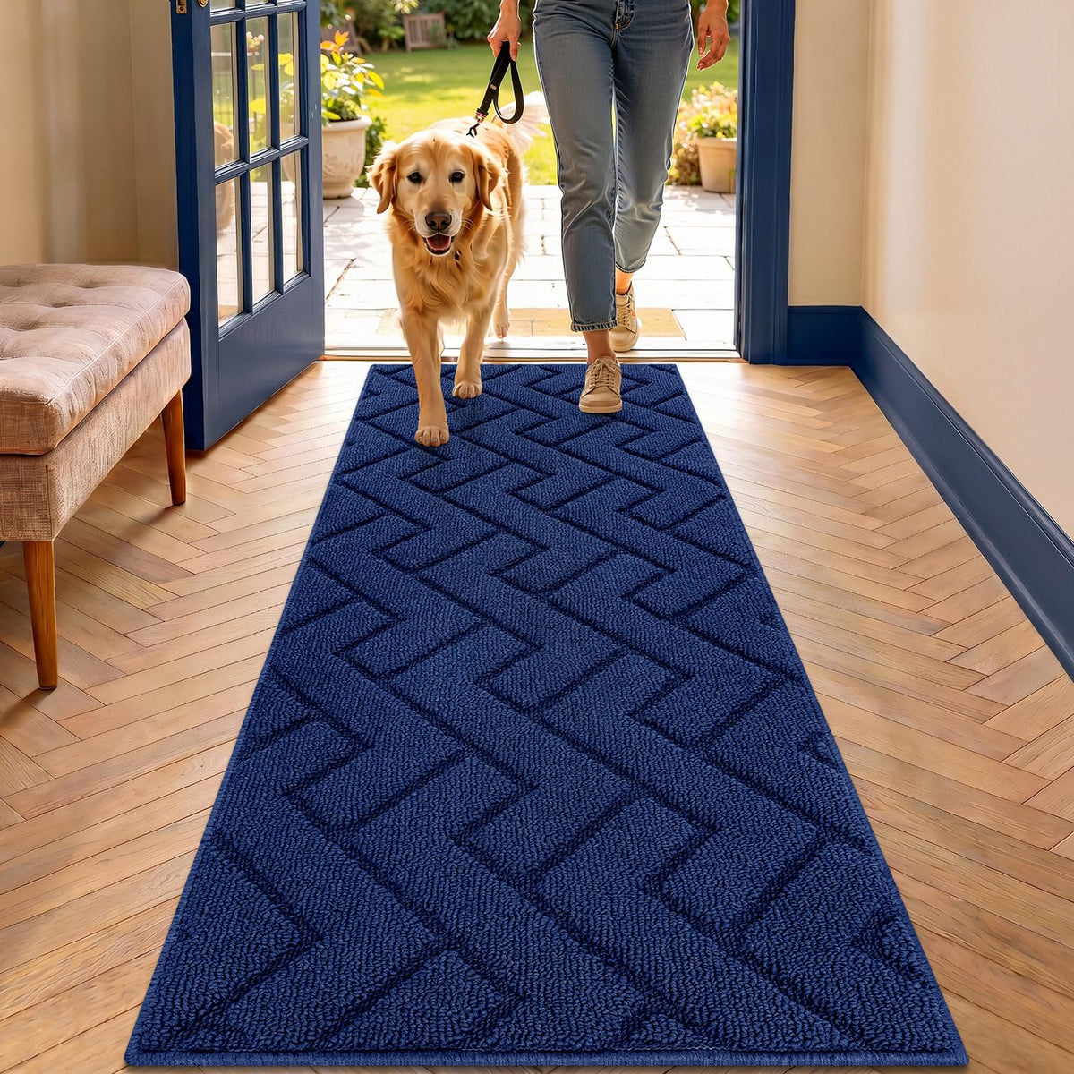 hicorfe felpudo frontal navy blue, entrada más limpia