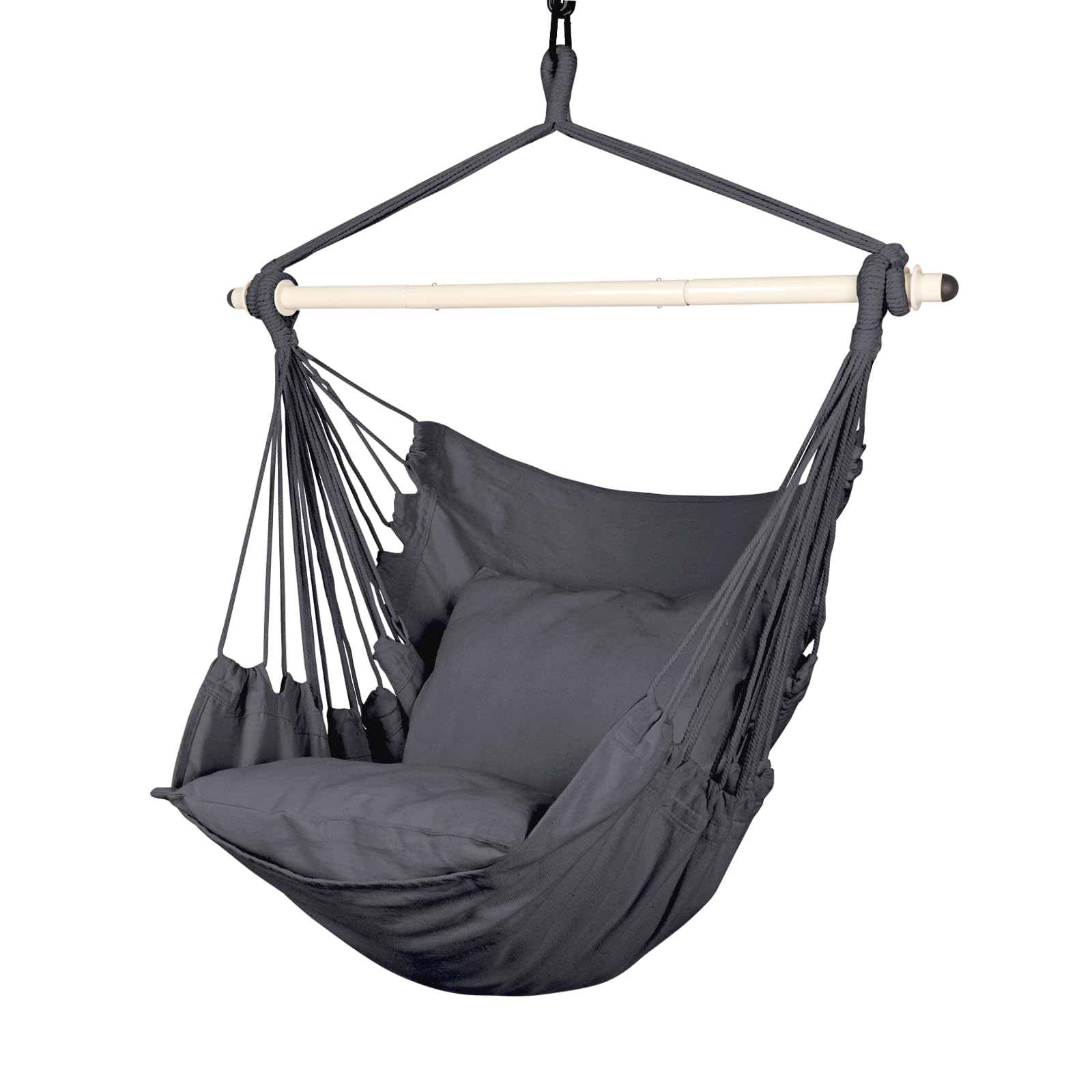 Highwild silla hamaca frontal gris mostrando diseño y confort
