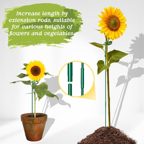 HiGift clip sujetando tallo, sujeción segura sin dañar planta