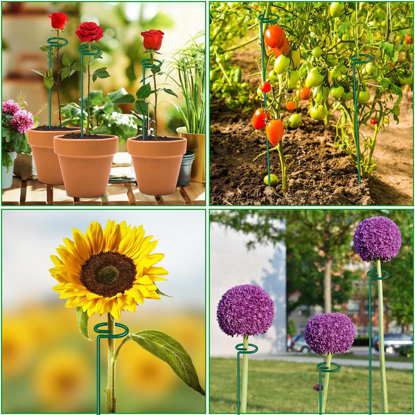 HiGift soportes en jardín con flores, aspecto ordenado y protegido