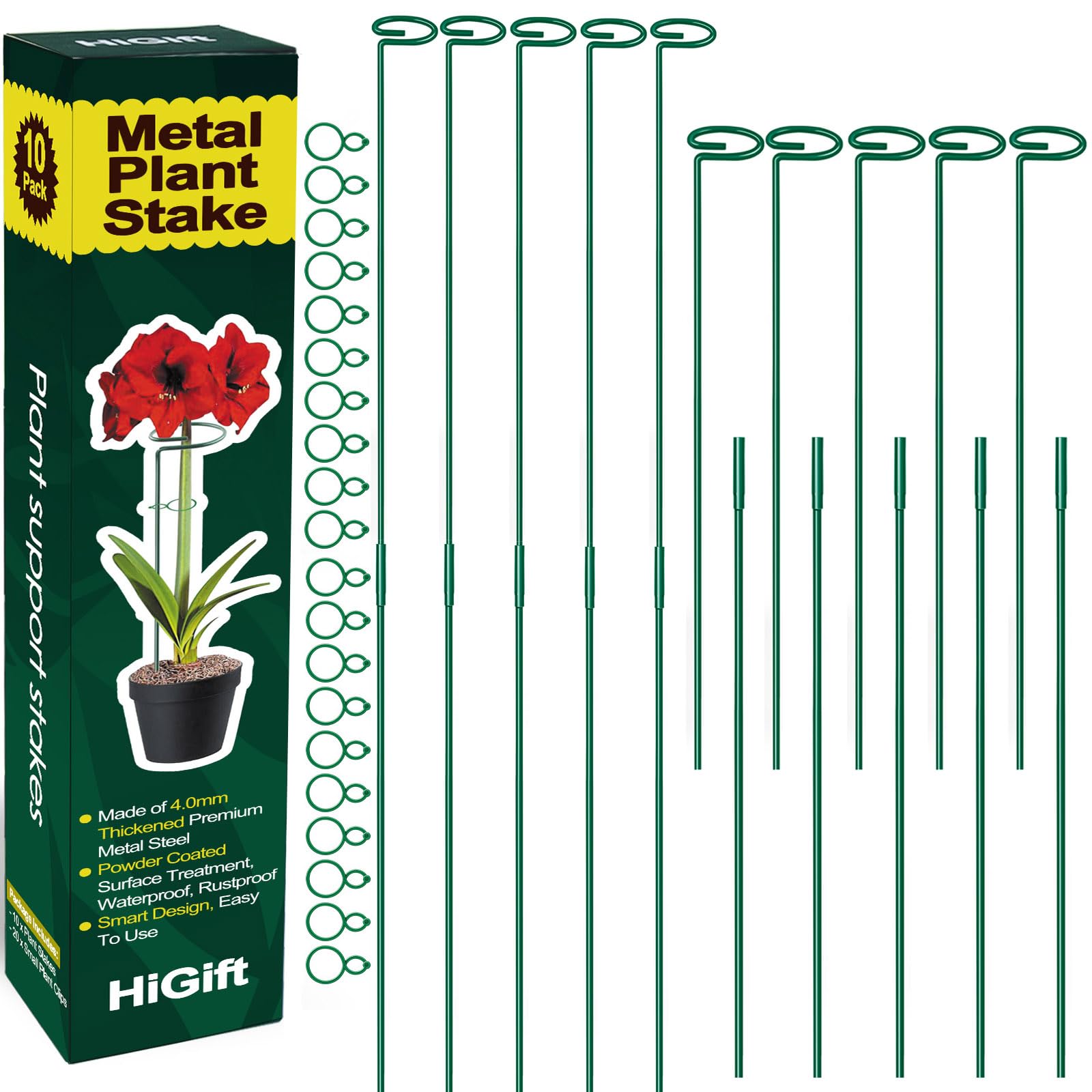 HiGift pack frontal de 10 soportes metálicos, resistente y reutilizable