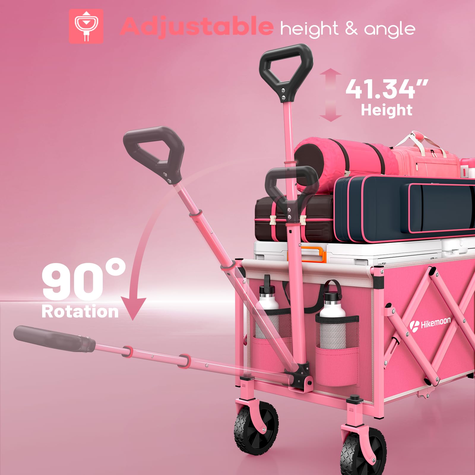 HIKEMOON uso en la playa con equipo y cajas transportadas fácilmente