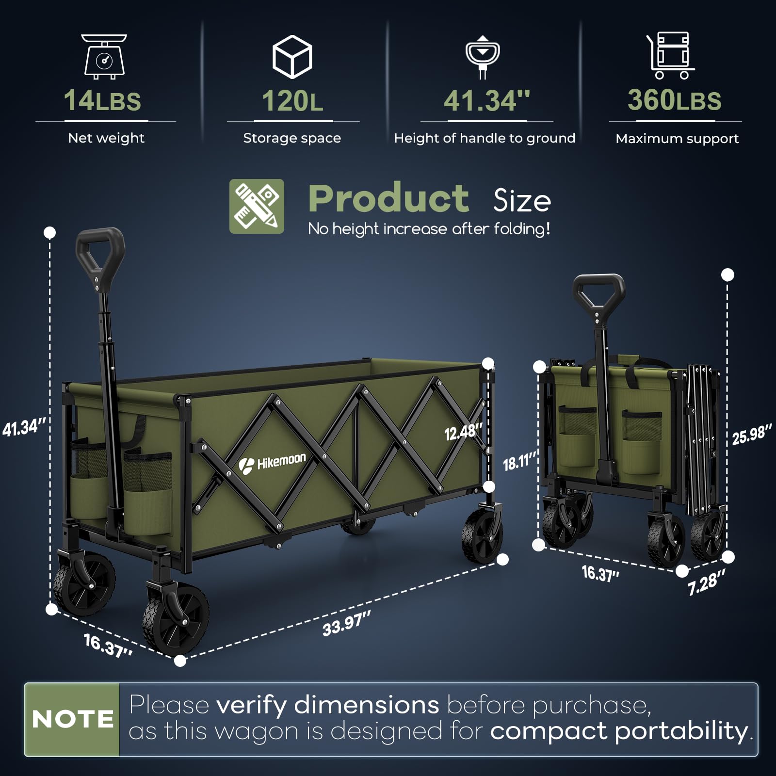 HIKEMOON mango ajustable extendido hasta 42" ergonomía mejorada