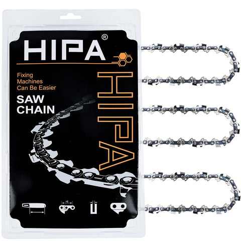 Hipa vista frontal del paquete de 3 cadenas mostrando compatibilidad y beneficio de reposición rápida