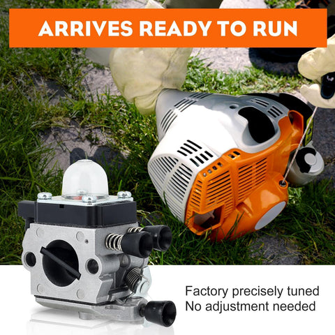 Hipa carburador instalado en desbrozadora STIHL demostrando uso real