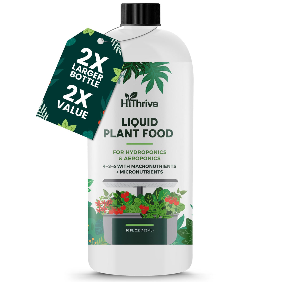 HiThrive frasco frontal mostrando etiqueta y volumen beneficios prácticos