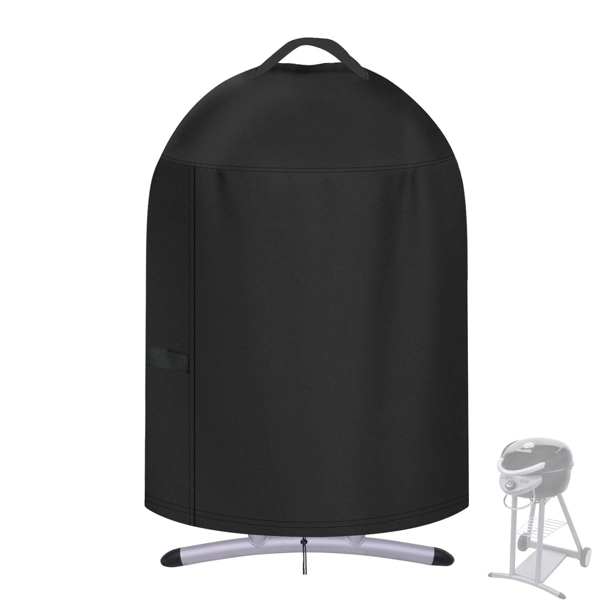 Hiticover funda frontal para Char-Broil mostrando ajuste y protección