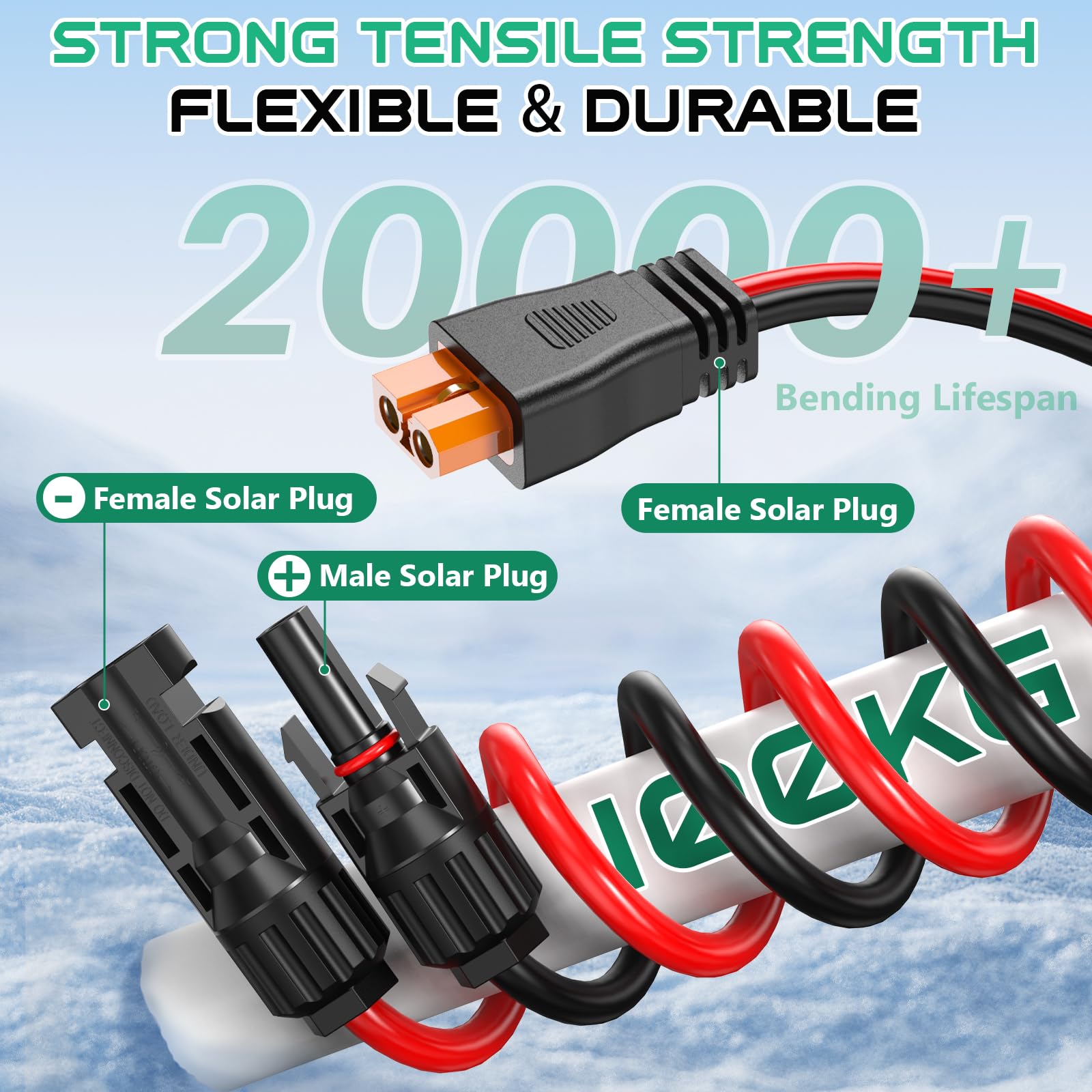 Hiutgowt cable conectado a panel solar para carga confiable