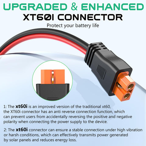 Hiutgowt detalle del conector XT60i reforzado que previene inversión