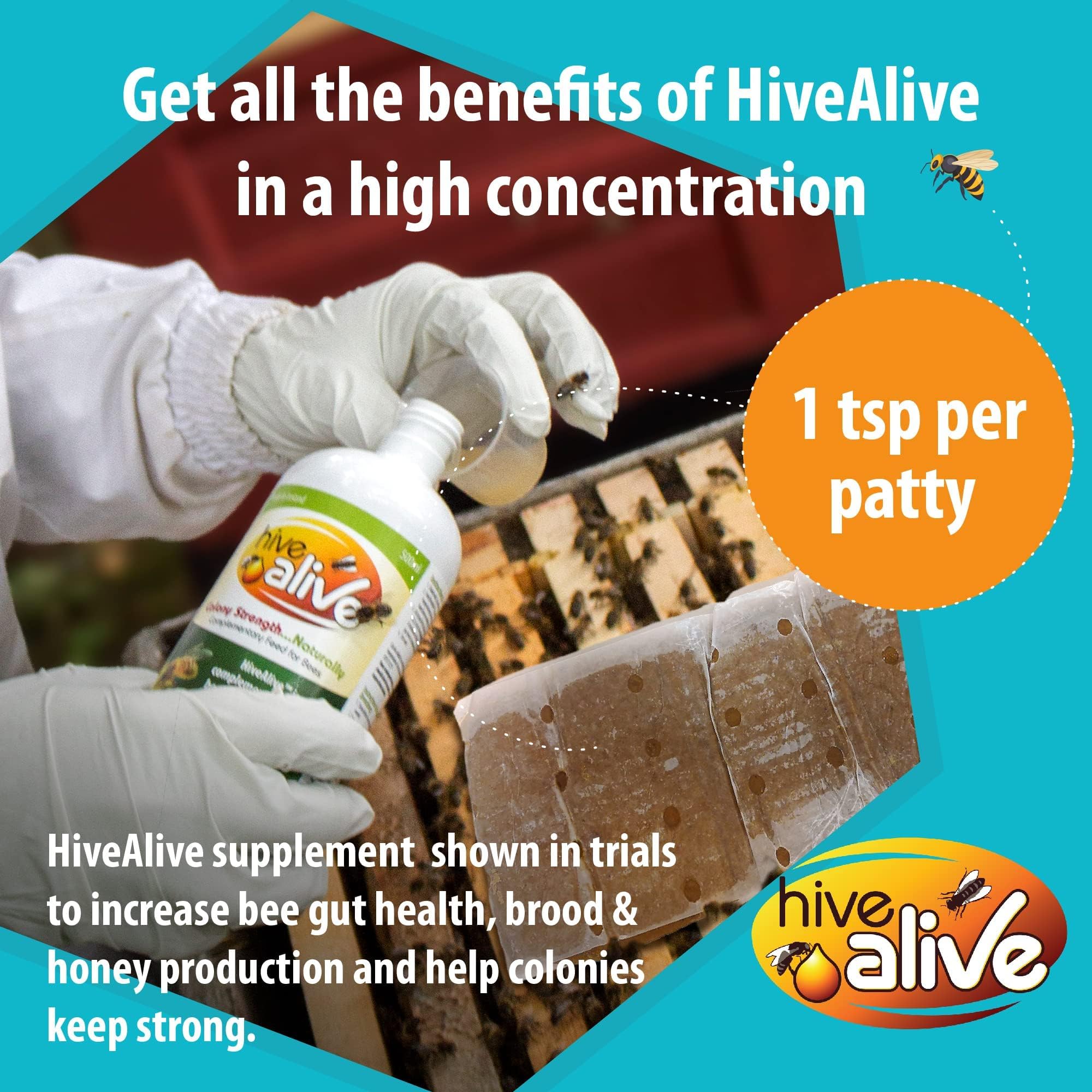 Hive Alive obrera retirando el papel protector para consumir la pastilla